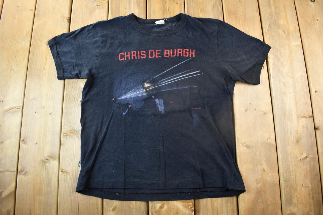 Vintage 1984 Chris De Burgh Man On The Line Tour Band Tee / Single Stitch / Ringer Tee / Made In Canada