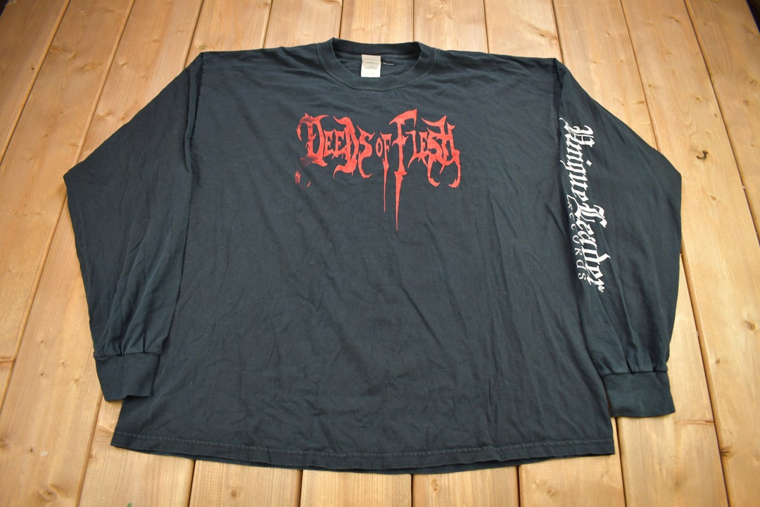 Vintage 1998 Deeds of Flesh Long Sleeve Band Tshirt / Band Tee / Heavy