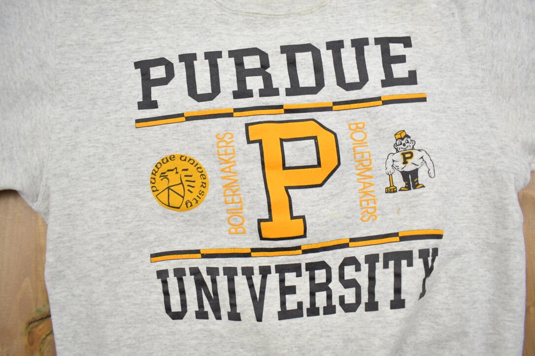 【1960s vintage】PURDUE UNIV イエロー スウェット VINTAGE Purdue Boilermakers Sweatshirt Mens Large Yellow
