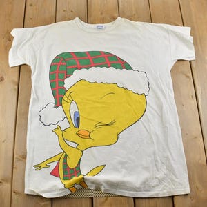 ヴィンテージ 1990 年代 トゥイーティー バード クリスマス WB カートゥーン プロモ T シャツ / 90 年代 グラフィック T シャツ / ヴィンテージ ミッキー マウス / アメリカ製 / 90 年代 ディズニー T シャツ