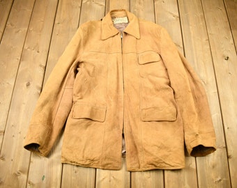 50s Buckskin Jacket Size 42 Suede Leather Deerskin Jacket Vintage 