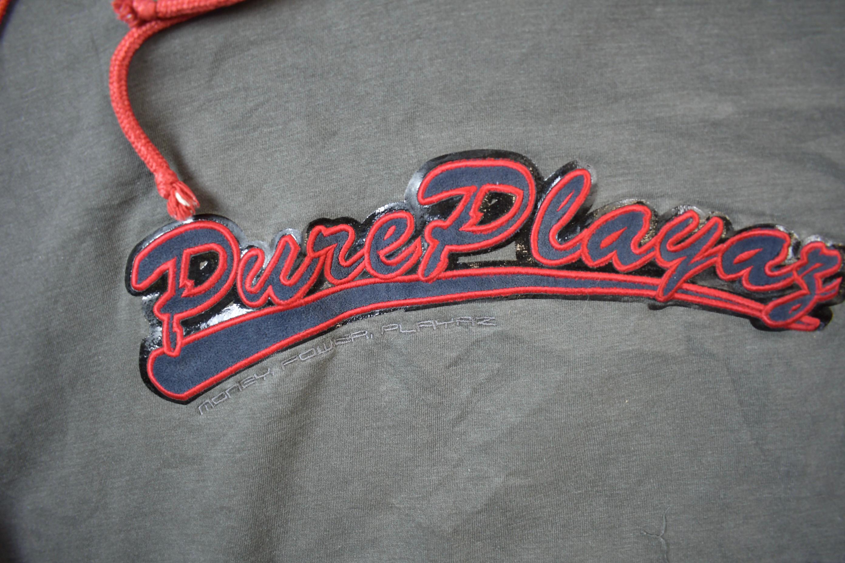 Vintage Y2K Pure Playaz Embroidered Corduroy Hoodie / Streetwear 