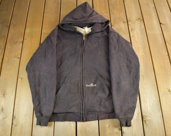 Sudadera térmica con cremallera Carhartt vintage de los años 90 para hombre, talla M / Ropa de trabajo vintage / Suéter Carhartt de los 90