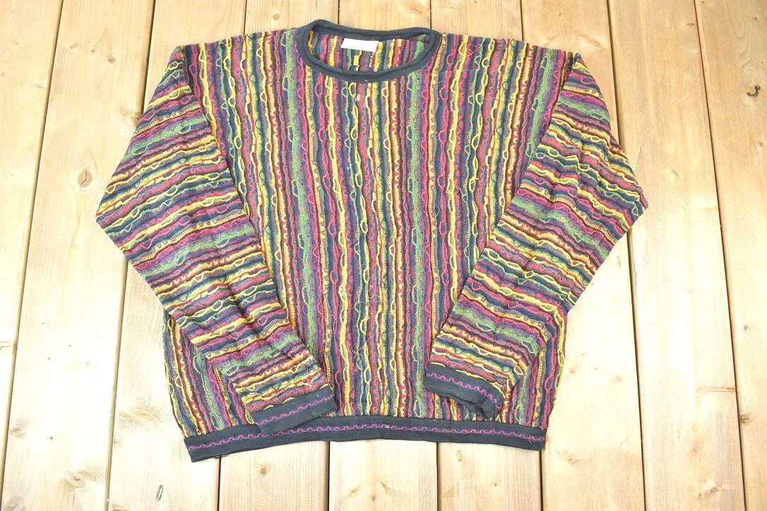 Vintage 1990s Coogi Made in Australia 3D Knit 100% Cotton Abstract