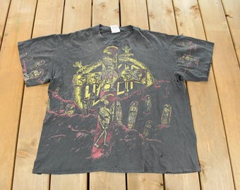 Vintage 1991 Slayer Seasons in the Abyss Tour Thrashed Band T-Shirt Men's XL / 90s Band Tee / Single Stitch / Made in USA / Distressed