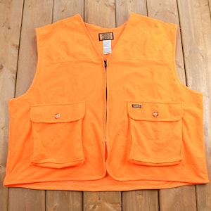 Vintage 1990s Sports Afield His Vis Hunting Vest / Workwear / Streetwear / 90s / Vintage Vest / Hunting Vest / Fluorescent Vest