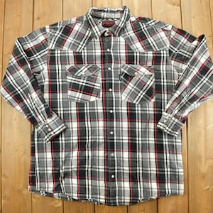 Vintage 1990s Five Brother Plaid Button Up Shirt / 1990s Button Up / Vintage Flannel / Basic Button Up / Plaid Shirt