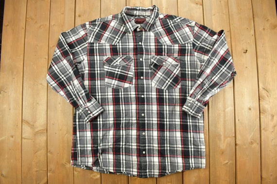 FIVE BROTHER / 90's ～ flannel shirts Vintage 1990s Five Brother Plaid Button up Shirt / 1990s Button up