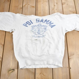 Vintage 1950s PSI Gamma Thrashed Collegiate Crewneck / True Vintage / Made In USA / Sportswear / Americana / 50s Crewneck