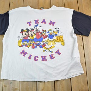ヴィンテージ 1990年代 チームミッキー ディズニー カートゥーン ベースボール プロモ ボタンアップ Tシャツ アメリカ製 / 90年代 グラフィック Tシャツ / ヴィンテージ ミッキーマウス