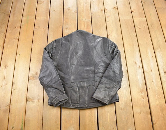 Vintage 1990s Eurox Leather Cafe Racer Biker Jacket / Fall