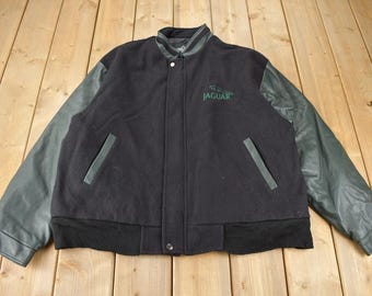 90s Wool Design Jacket ネイティブアメリカン Vintage 90s Golden Bear Wool Leather Varsity Jacket Button