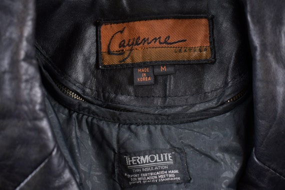 Vintage 1990s Cayenne Leather Jacket / Fall Outer… - image 6