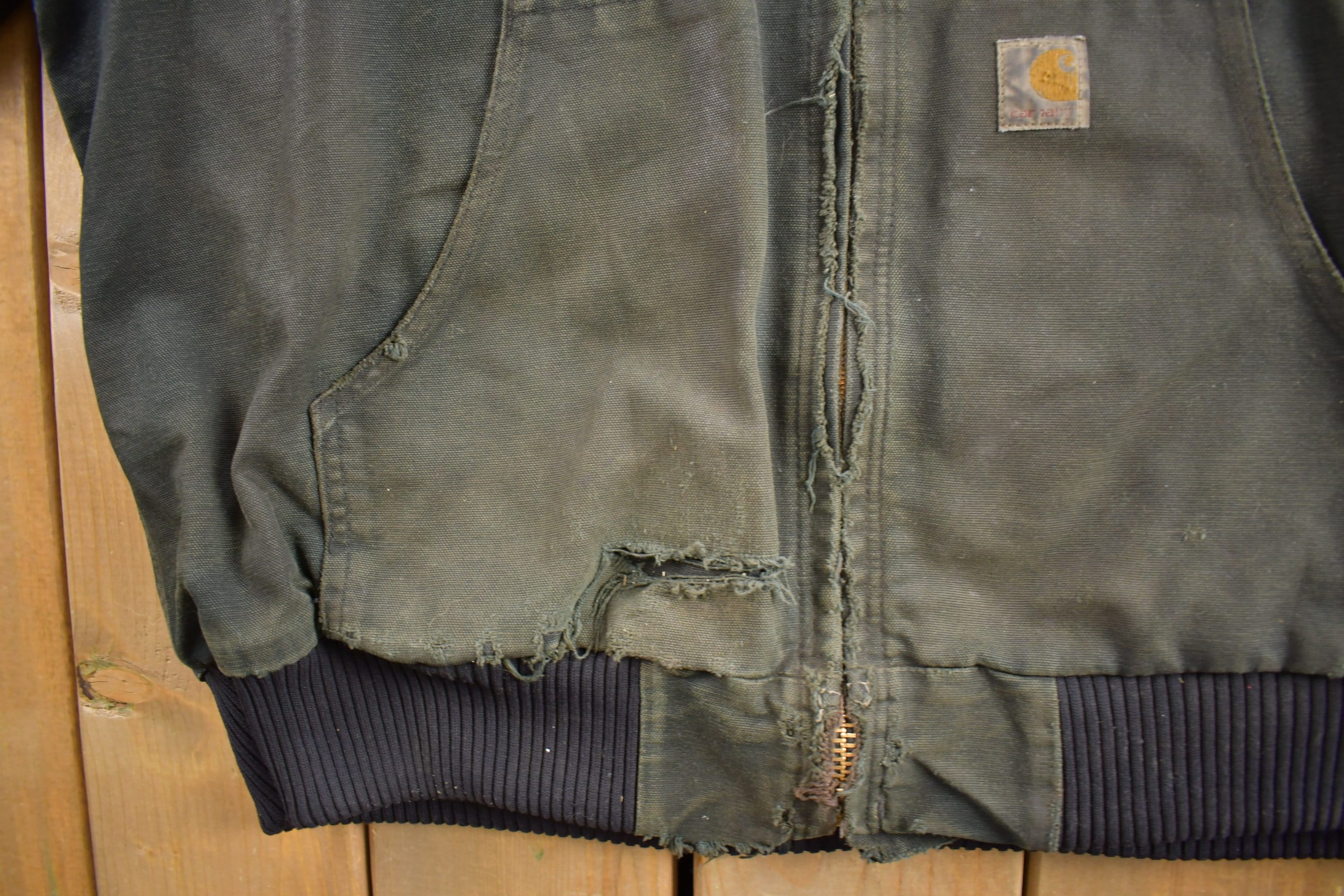 チャイ DEADSTOCK USA製 90s Vintage CARHAR Vintage 90s Carhartt Pullover Sweatshirt Hoodie Thrashed XL