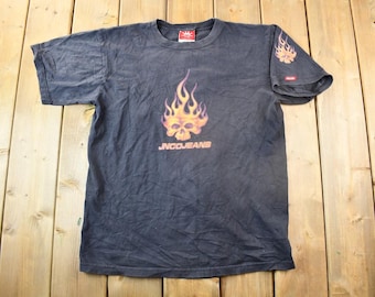 Vintage 1990s JNCO Jeans Skull Flame Graphic T Shirt / Vintage T Shirt / Streetwear / JNCO Tees / Jnco Jeans/ Made In USA