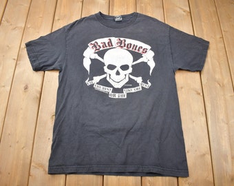 Vintage 1991 Bad Bones Skull Graphic T Shirt / Vintage T Shirt