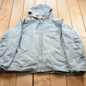 Vintage 1990s Carhartt Women's Sherpa Lined Sandstone Sierra Jacket Workwear / Streetwear  / Naturally Distressed Carhart