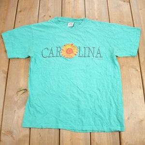Vintage 1990s Carolina Sunflower Graphic Souvenir T Shirt / Streetwear / Made In USA / Vacation Tee / Travel T Shirt