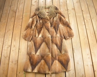Vintage 1970s Renfrew Furs Coyote Fur Coat / Made In Canada / True Vintage / Full Length Fur Coat / Multi Color