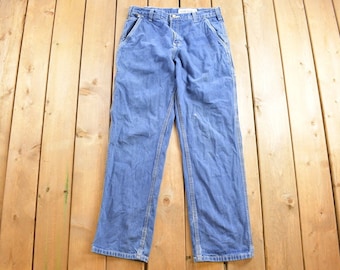 Vintage 1990s Carhartt Flame Resistant Mid Wash Relaxed Fit Jeans / Size 32 x 30 / Streetwear / Bottoms / Vintage Jeans / Vintage Workwear