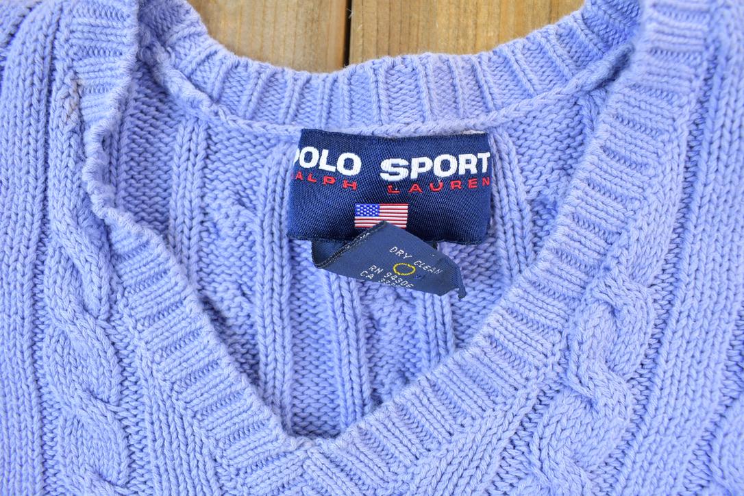 トップス 90s Polo Ralph Lauren \"HAND KNIT\" Cable Vtg 90s Polo Ralph Lauren Cable-Knit Tussah Silk Sweater V