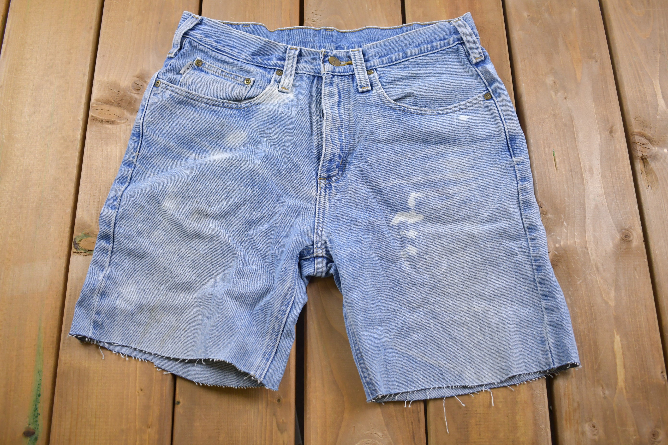 Vintage 1990s Carhartt Carpenter Blue Jean Shorts / 90s Shorts