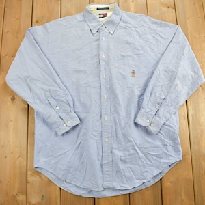 Vintage 1990s Tommy Hilfiger Blank Button Up Shirt / 1990s Button Up / Vintage Flannel / Basic Button Up / 90s Tommy Hilfiger