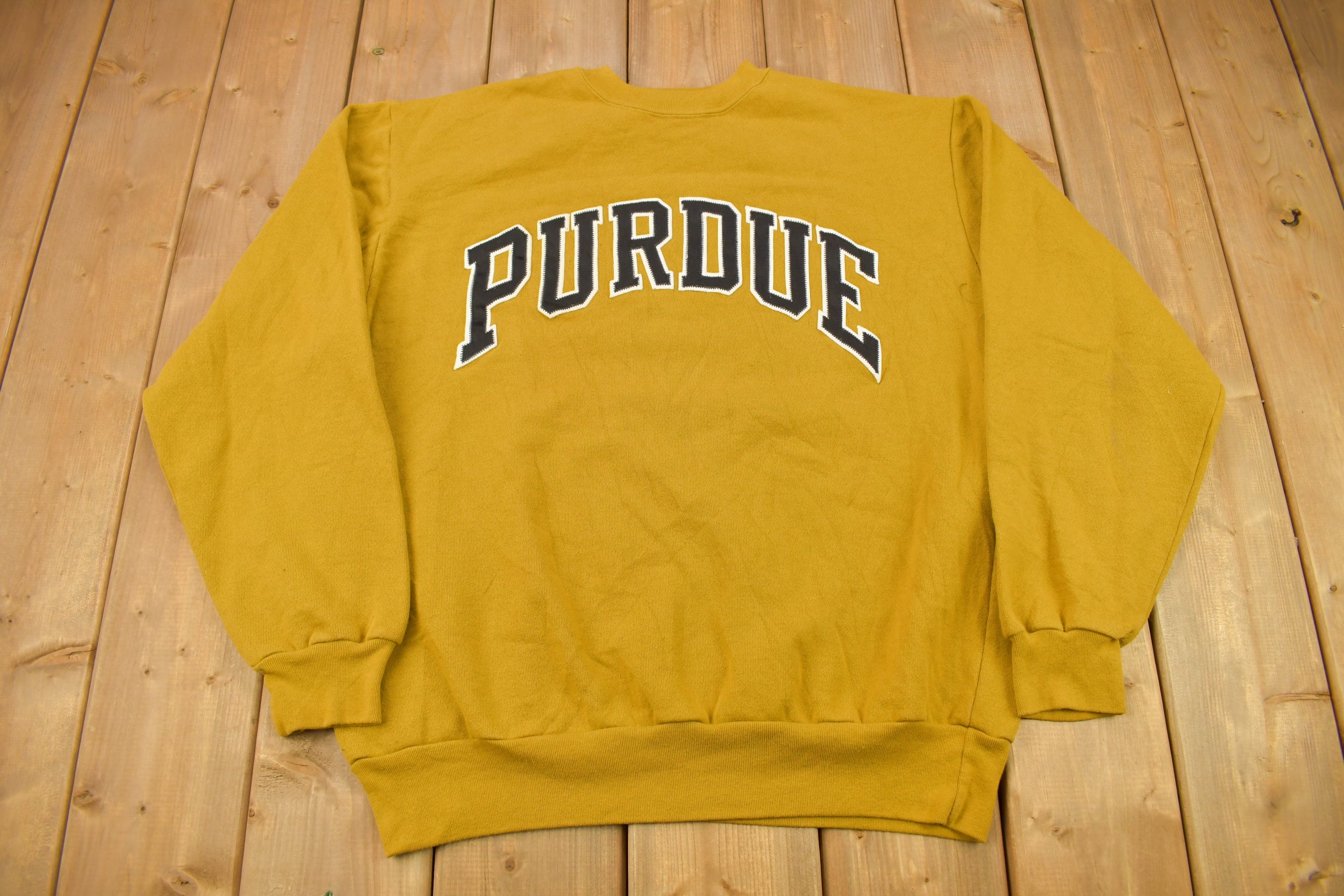 【1960s vintage】PURDUE UNIV イエロー スウェット 1960s Purdue University Sweatshirt L/XL Vintage 60s