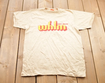 Vintage 1980s WHLM The Best Graphic T-Shirt / Graphic / 80s / 90s / Streetwear / Retro Style / Single Stitch / Made In USA / Radio Station