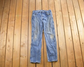 Vintage 1990s Rustler Denim Jeans Size 32x32 / Distressed Denim / American Vintage / Workwear / Streetwear / Vintage Pants