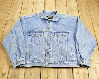 Vintage Eddie Bauer Denim Worker Jacket Zipper Eddie Bauer