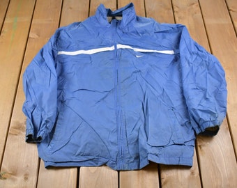 Vintage 1990s Nike Mini Swoosh Windbreaker Jacket / 90s Nike / Athletic Spring Summer Sportswear / Streetwear / Athleisure