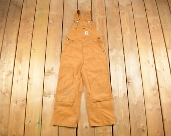 Mono de lona Carhartt vintage de los años 90, talla juvenil, con doble rodilla, talla 28 x 19 / Carhartt para niños / Mono utilitario / Ropa de trabajo vintage