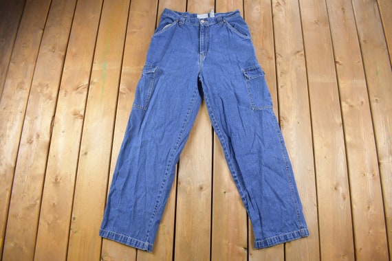 Vintage 1990s Bill Blass Cargo Denim Jeans Size 3… - image 3