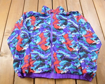 Vintage 1990s Aviat Abstract All Over Print Windbreaker Jacket / Streetwear / Light Jacket / Vintage Windbreaker / outerwear