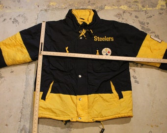 Vintage 1990s Pittsburgh Steelers NFL Mirage Full Zip Puffer