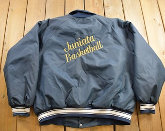 Vintage 1980s Hartwell Jackets Juniata Basketball Bomber Jacket / Athleisure Sportswear / Streetwear Fashion / Sports Apparel / Made In USA