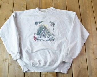 Vintage 1990s Northern Reflections Cute Christmas Crewneck Sweater / 90s Crewneck / Grandma Sweater / Streetwear / Made In USA