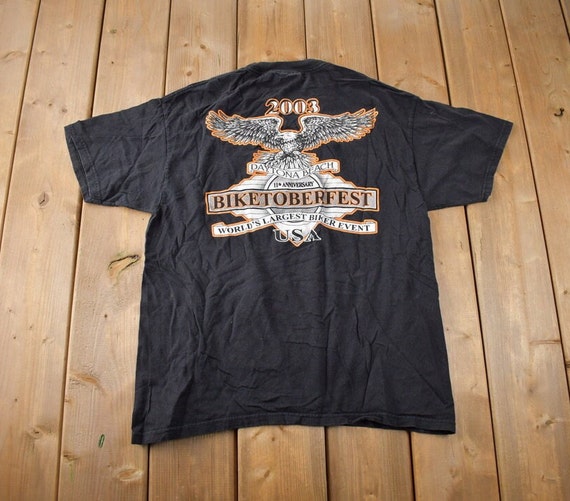 Vintage 2003 Biketoberfest Daytona Beach Souvenir Travel T Shirt 
