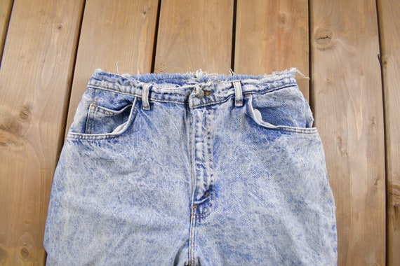 Vintage 1990's Unbranded Acid Wash Blue Jeans 28 … - image 6