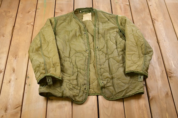 Vintage s M Military Liner Jacket / Button up Jacket /   Etsy