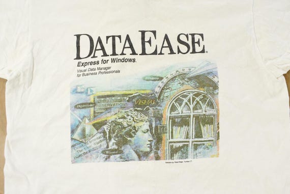 Vintage 1990s Data Ease Windows Tech Graphic T-Sh… - image 3
