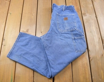 Vintage 1990s Carhartt Carpenter Work Pants Size 34 x 29 / 90s Carpenter Pants / Distressed Carhartt / Vintage Workwear