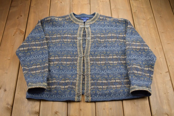 Vintage 1980s 100% Wool Sweater / Eagles Eye  / V… - image 1