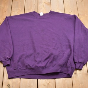 Vintage 1990s Jerzees Blank Essential Crewneck Sweatshirt / Made in USA / Blank Vintage / 90s Crewneck / Athleisure / Streetwear