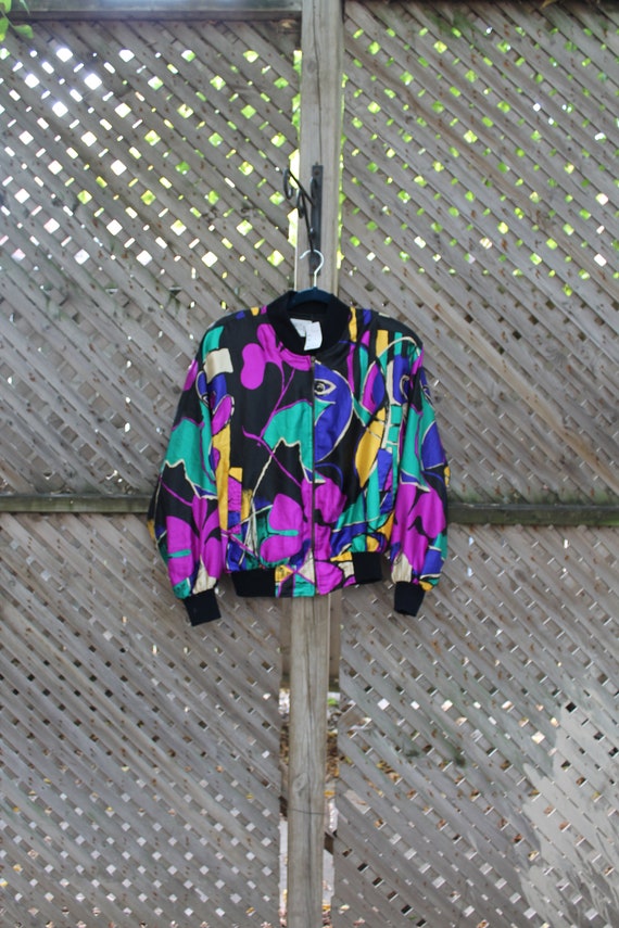 Picasso Jacket / Vintage Bomber Coat / Abstract Ar