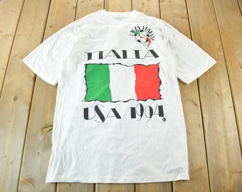 T-shirt Vintage Années 90 Coupe Du Monde USA 94 - Fruit Of The Loom Taille L, Gris, Occasion Très Bon état