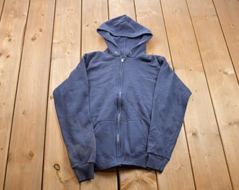 Vintage 1990s Distressed Blank Zip-up Graphic Hoodie / 90s - Etsy