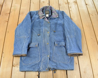 Vintage 1990s Climate Zone Denim Jean Chore Coat Women's Medium / 90s Denim / Outdoors / Workwear Jacket