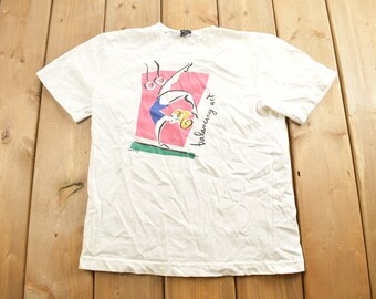 Vintage 1990s Balancing Beam Gymnastics Themed Graphic T Shirt / Vintage T Shirt / Streetwear / Graphic Tee  / Made In USA
